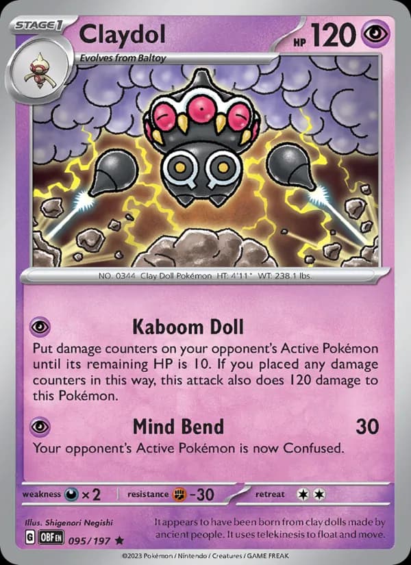 Claydol — Obsidian Flames, Rare
