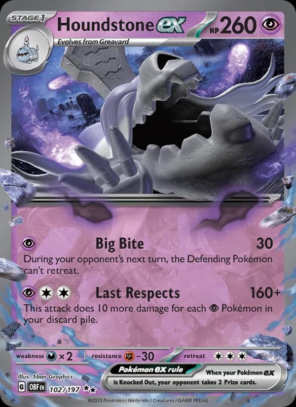 Houndstone ex — Obsidian Flames, Double rare