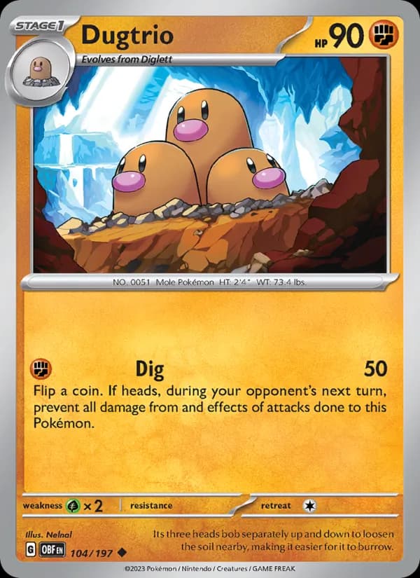 Dugtrio — Obsidian Flames, Uncommon