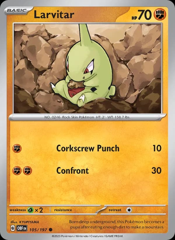Larvitar — Obsidian Flames, Common