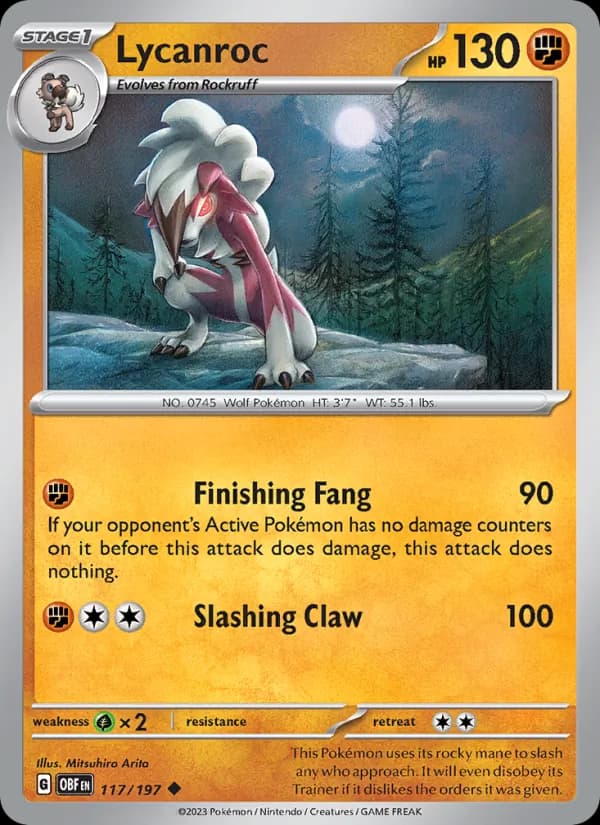 Lycanroc — Obsidian Flames, Uncommon