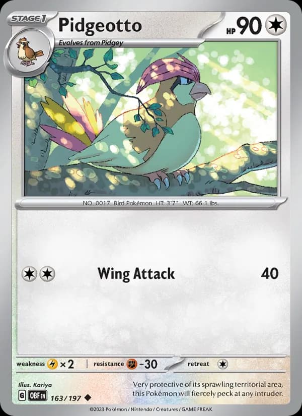 Pidgeotto — Obsidian Flames, Uncommon