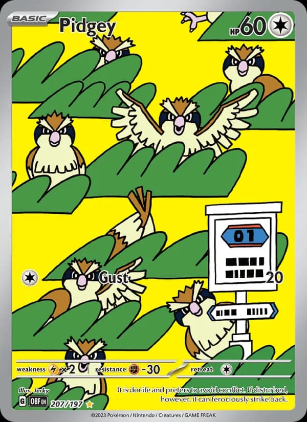 Pidgey — Obsidian Flames, Illustration rare