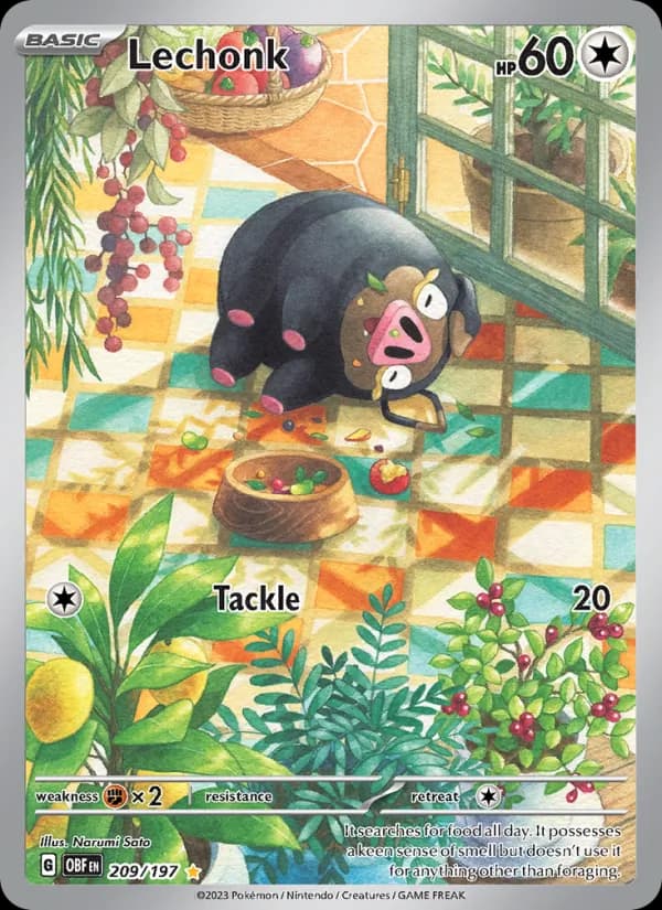 Lechonk — Obsidian Flames, Illustration rare