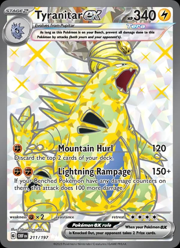 Tyranitar ex — Obsidian Flames, Ultra Rare