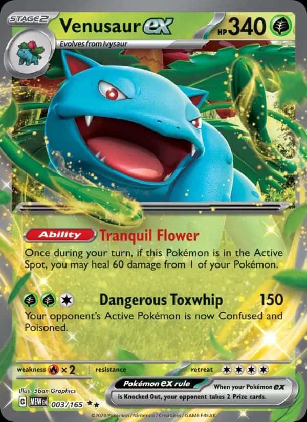 Venusaur ex — 151, Double rare