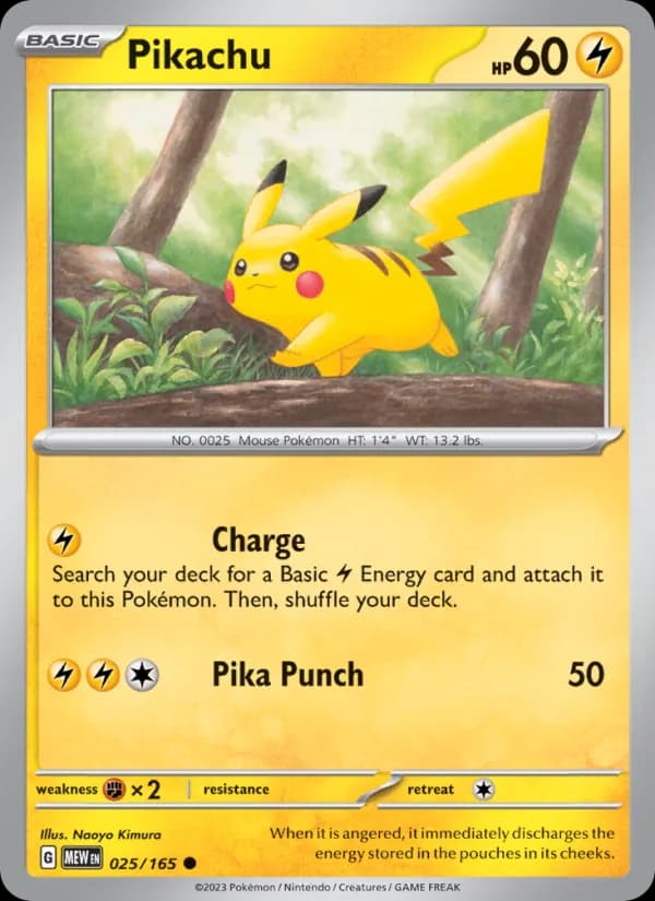 Pikachu — 151, Common