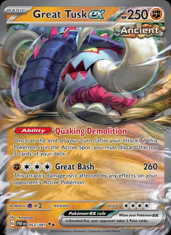 Great Tusk ex — Paldean Fates, Double rare