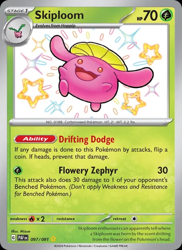 Skiploom — Paldean Fates, Shiny rare