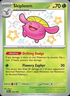Skiploom — Paldean Fates — Shiny rare