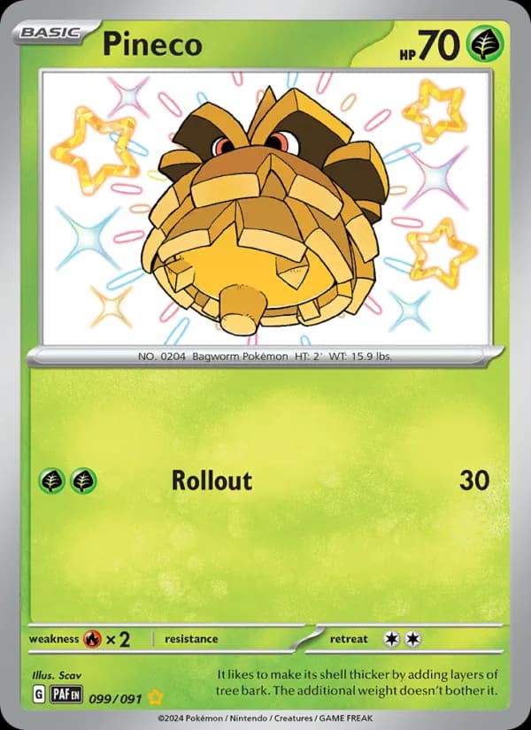 Pineco — Paldean Fates, Shiny rare