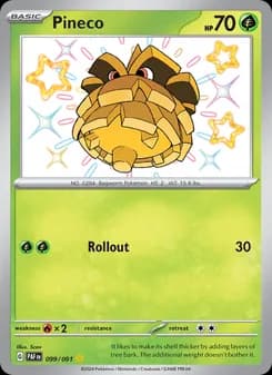 Pineco — Paldean Fates — Shiny rare