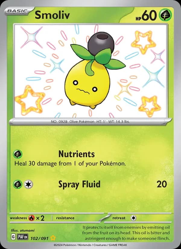 Smoliv — Paldean Fates, Shiny rare