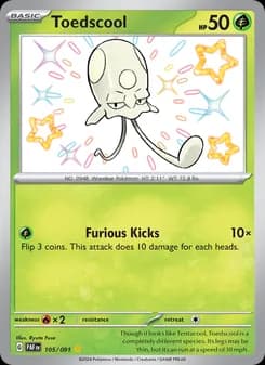 Toedscool — Paldean Fates — Shiny rare