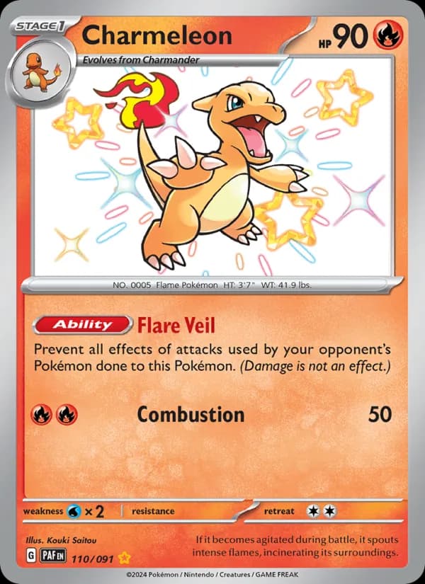 Charmeleon — Paldean Fates, Shiny rare