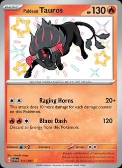 Paldean Tauros — Paldean Fates — Shiny rare
