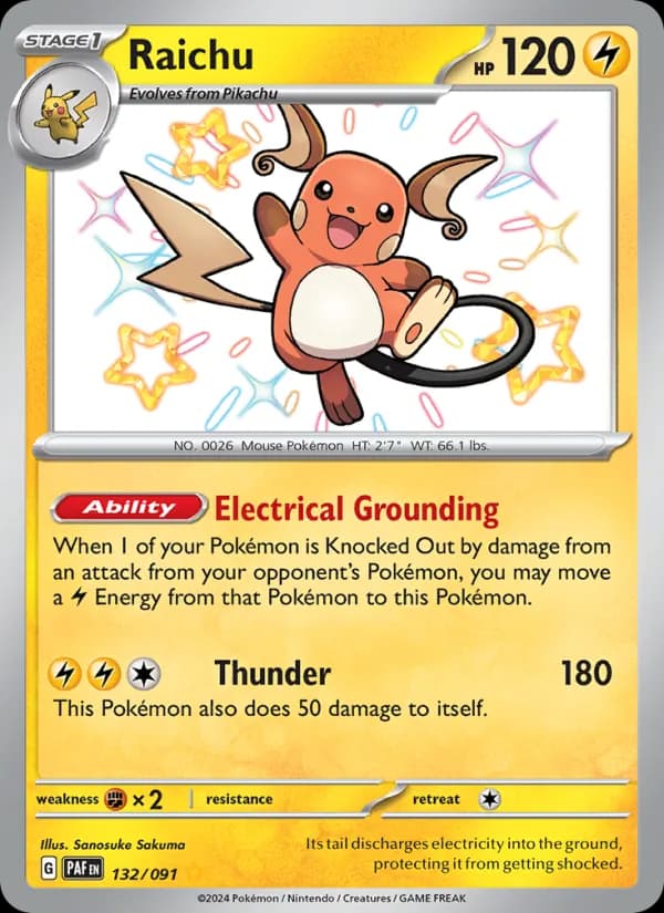 Raichu — Paldean Fates, Shiny rare
