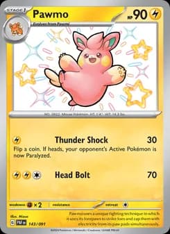 Pawmo — Paldean Fates — Shiny rare
