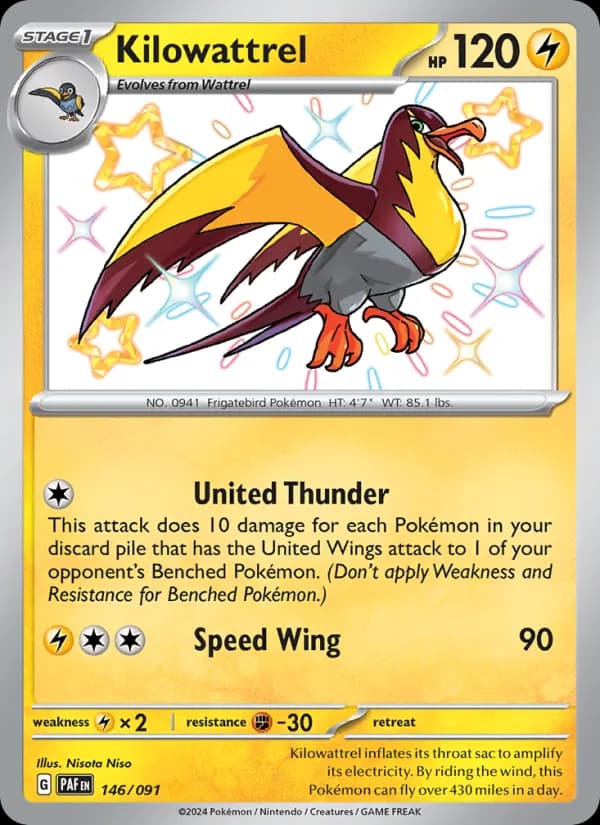 Kilowattrel — Paldean Fates, Shiny rare