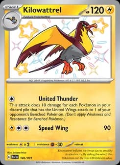 Kilowattrel — Paldean Fates — Shiny rare