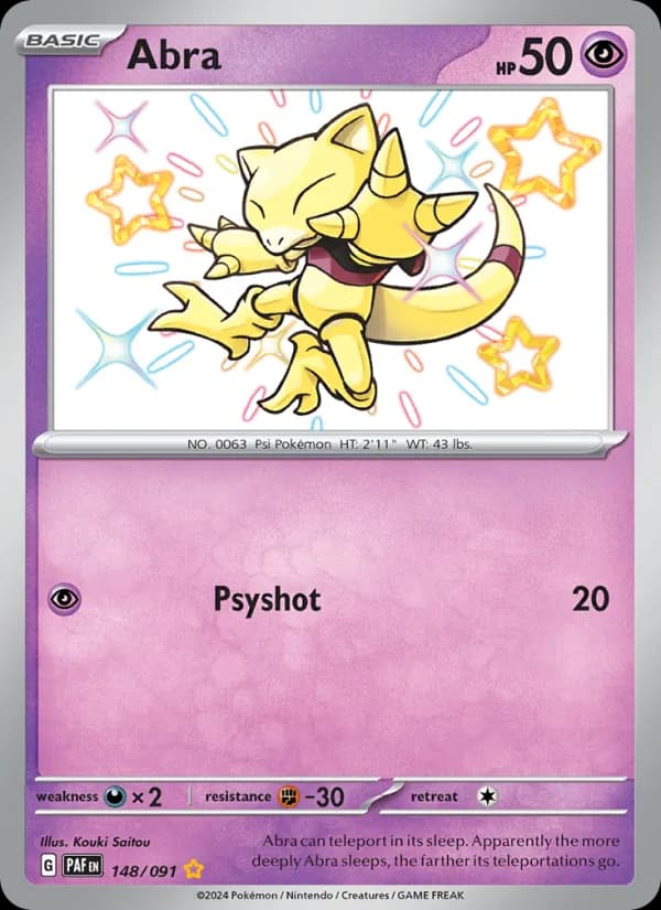 Abra — Paldean Fates, Shiny rare