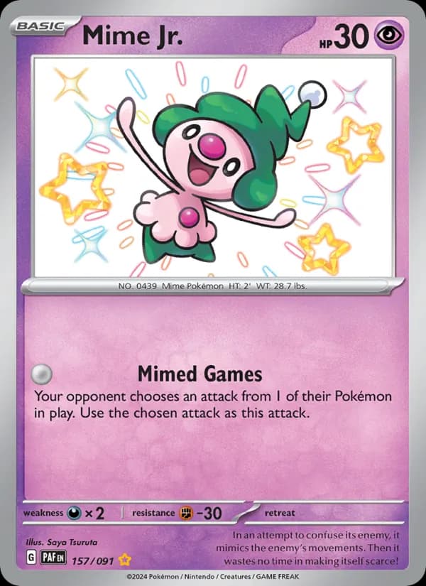 Mime Jr. — Paldean Fates, Shiny rare