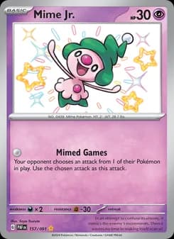 Mime Jr. — Paldean Fates — Shiny rare