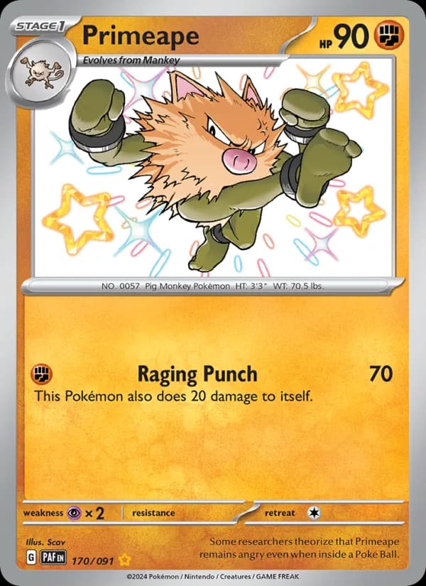 Primeape — Paldean Fates, Shiny rare