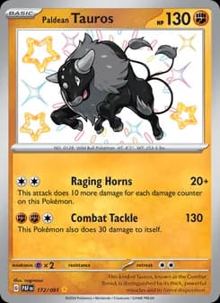 Paldean Tauros — Paldean Fates — Shiny rare
