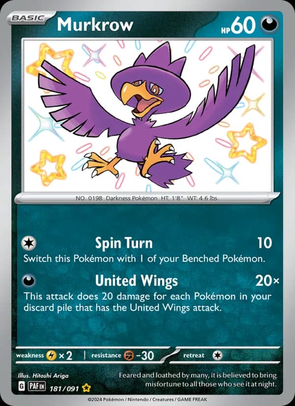 Murkrow — Paldean Fates, Shiny rare