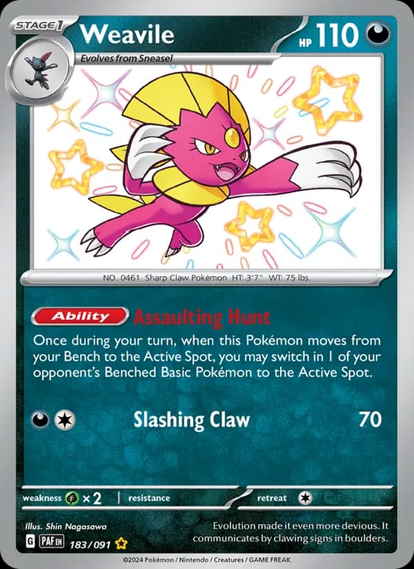 Weavile — Paldean Fates, Shiny rare