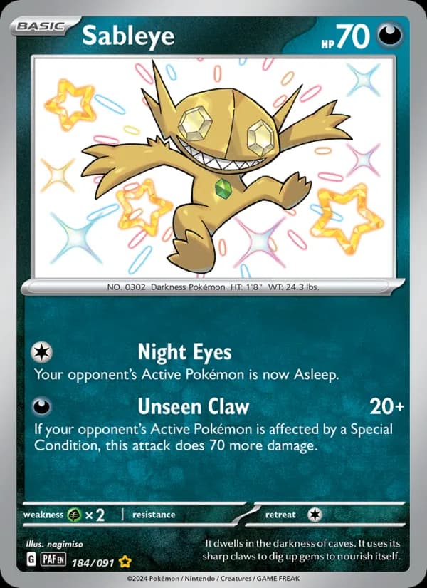Sableye — Paldean Fates, Shiny rare
