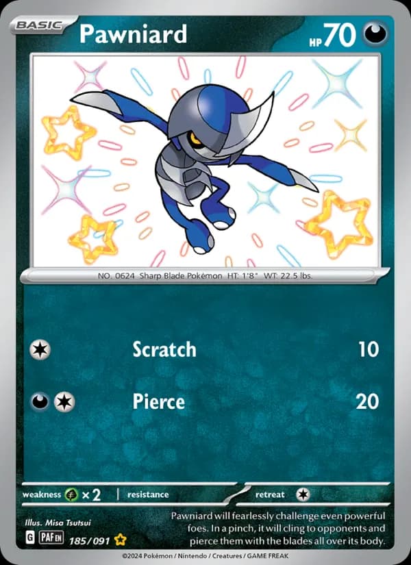 Pawniard — Paldean Fates, Shiny rare