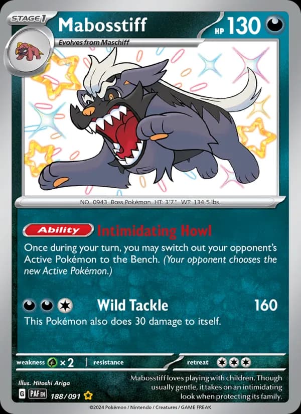 Mabosstiff — Paldean Fates, Shiny rare