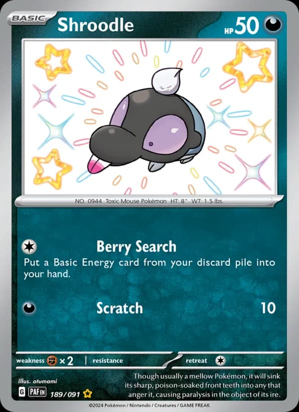 Shroodle — Paldean Fates, Shiny rare