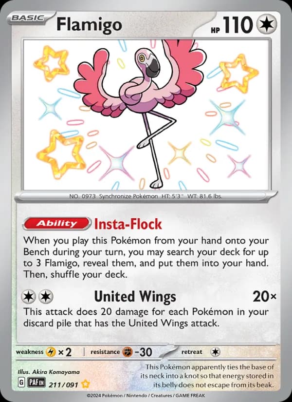 Flamigo — Paldean Fates, Shiny rare