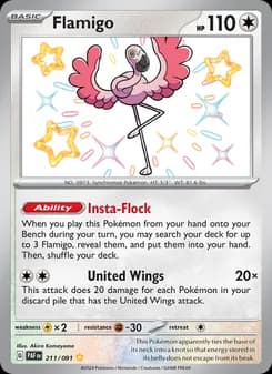 Flamigo — Paldean Fates — Shiny rare