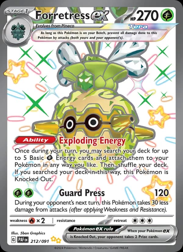 Forretress ex — Paldean Fates, Shiny Ultra Rare