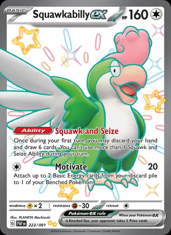 Squawkabilly ex — Paldean Fates, Shiny Ultra Rare