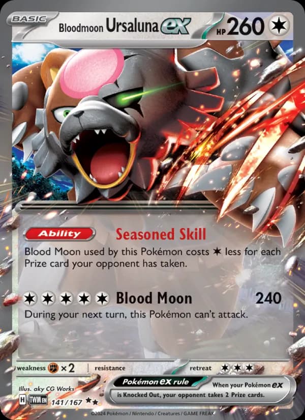 Bloodmoon Ursaluna ex — Twilight Masquerade, Double rare