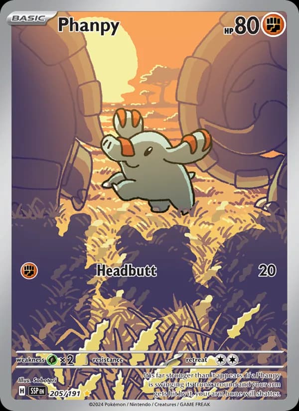 Phanpy — Surging Sparks, Illustration rare