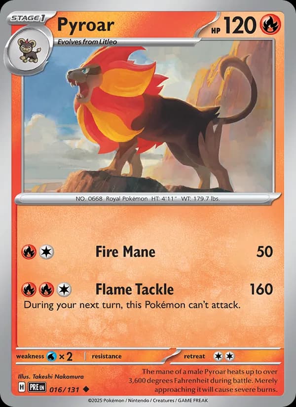 Pyroar — Prismatic Evolutions, Uncommon