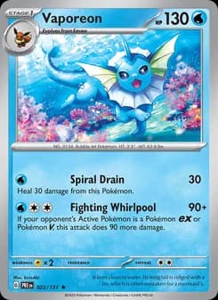 Vaporeon — Prismatic Evolutions — Rare