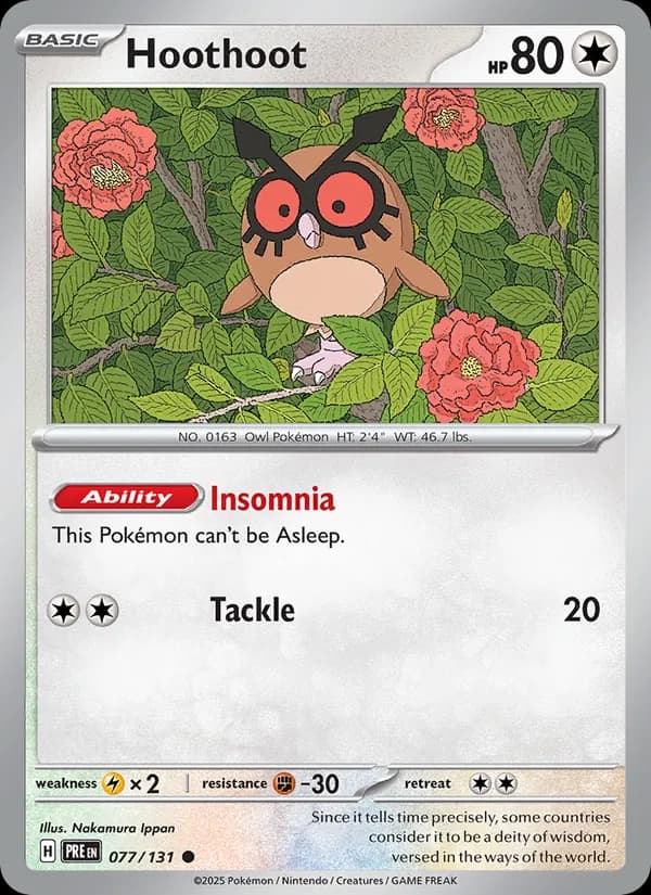 Hoothoot — Prismatic Evolutions, Common