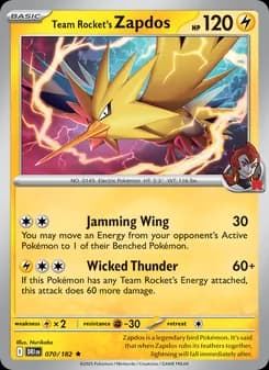 Team Rocket's Zapdos — Destined Rivals — Rare