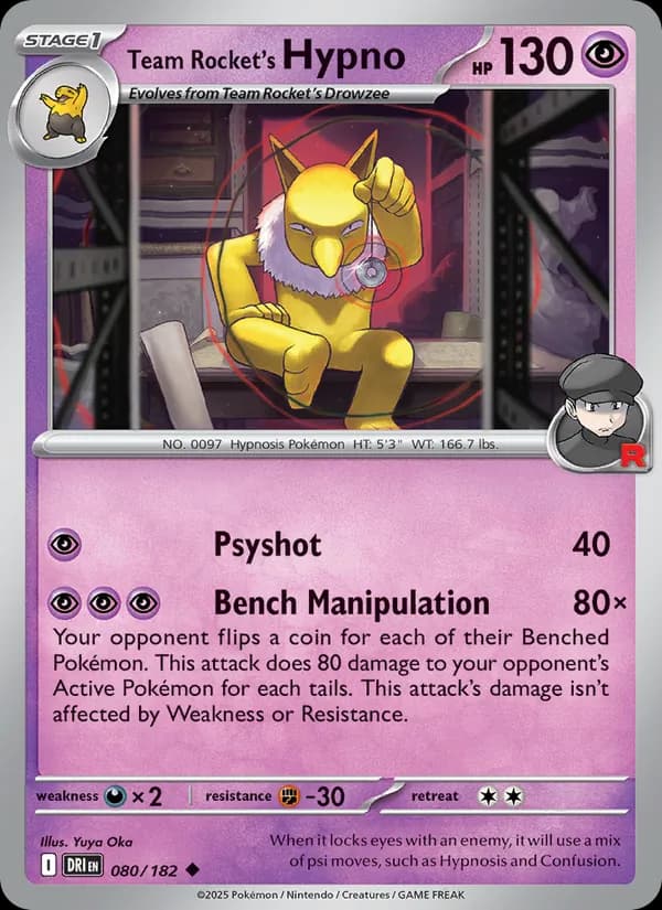 Team Rocket's Hypno — Destined Rivals, Uncommon