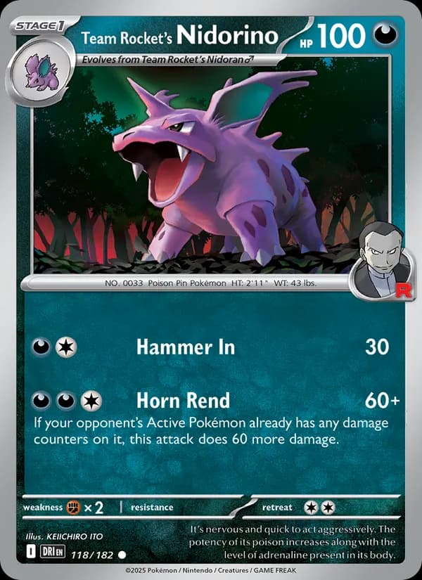 Team Rocket's Nidorino — Destined Rivals, Common