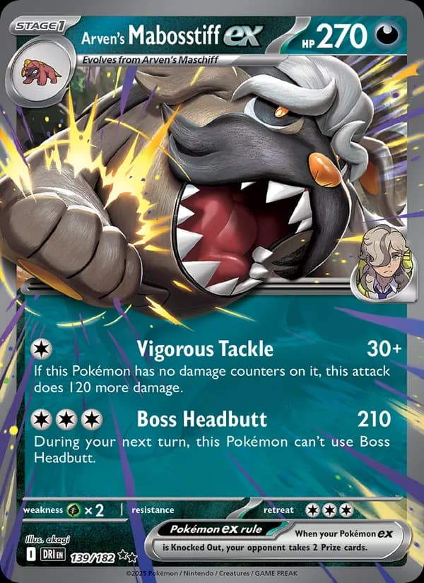 Arven's Mabosstiff ex — Destined Rivals, Double rare