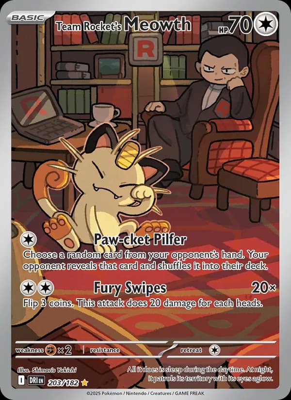 Team Rocket's Meowth — Destined Rivals, Illustration rare