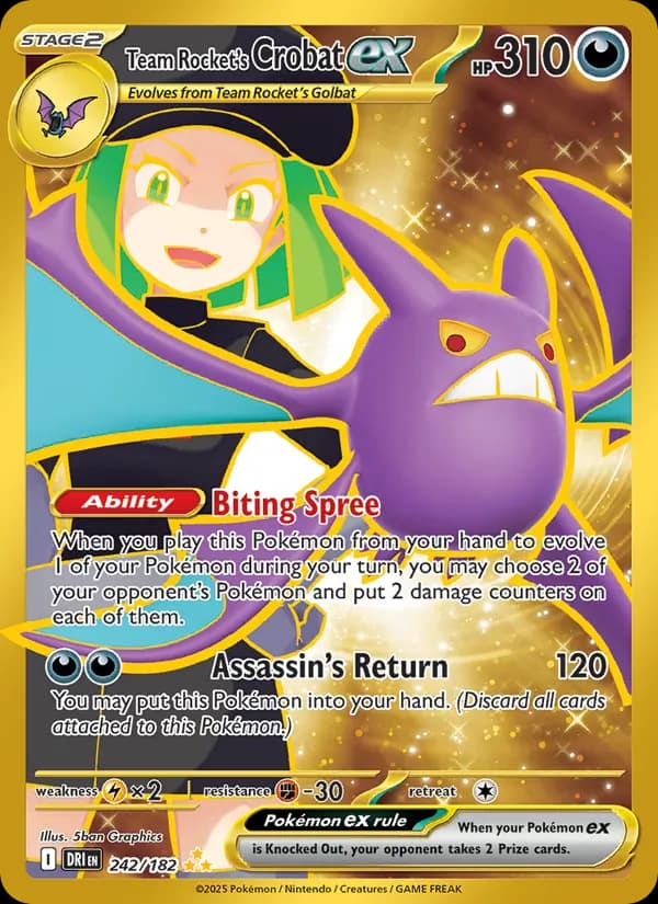 Team Rocket's Crobat ex — Destined Rivals, Hyper rare